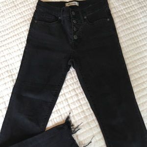 Madewell 9” High Rise button front skinny jeans